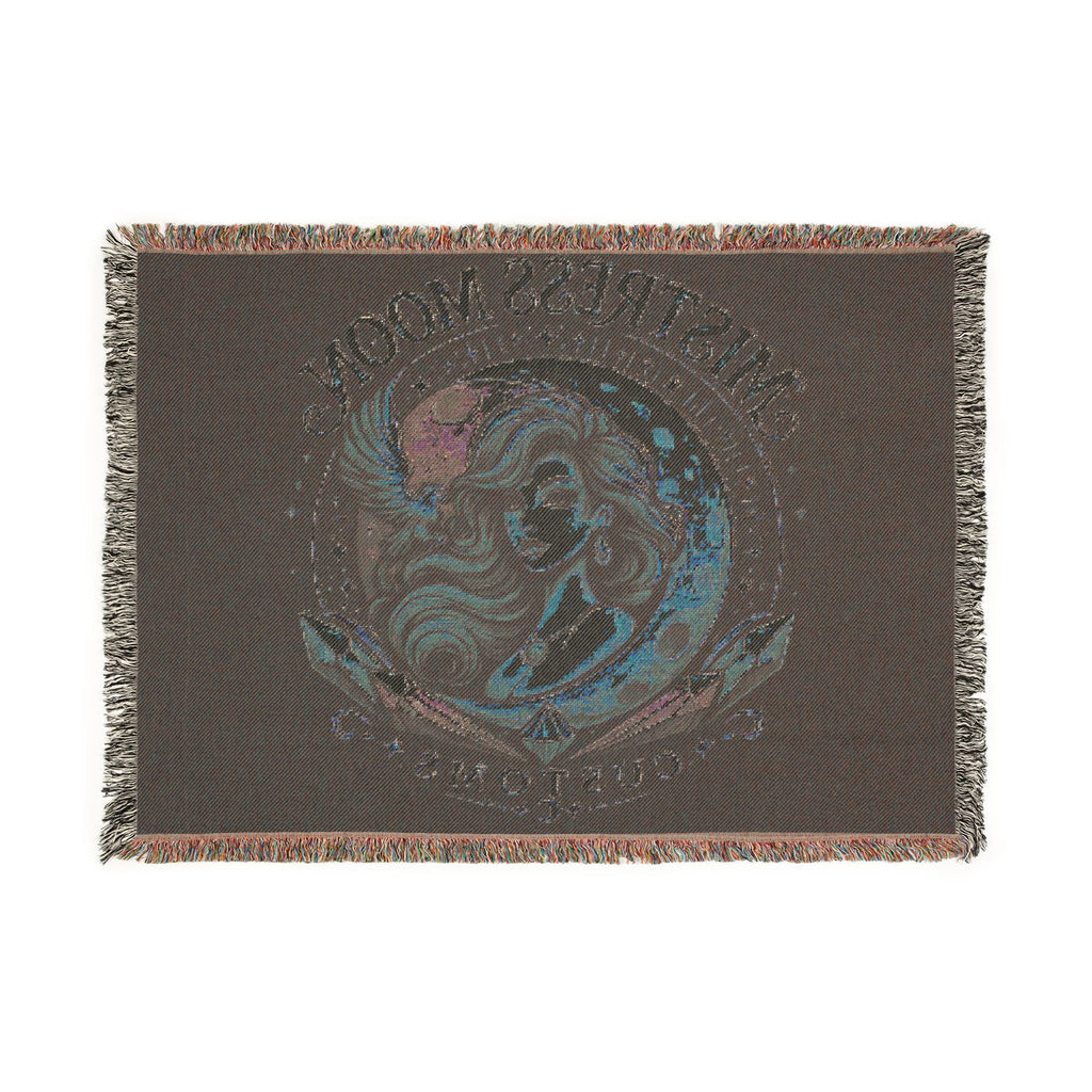 Mistress Moon Woven Blanket | Vintage Art Deco Goddess Throw mm1
