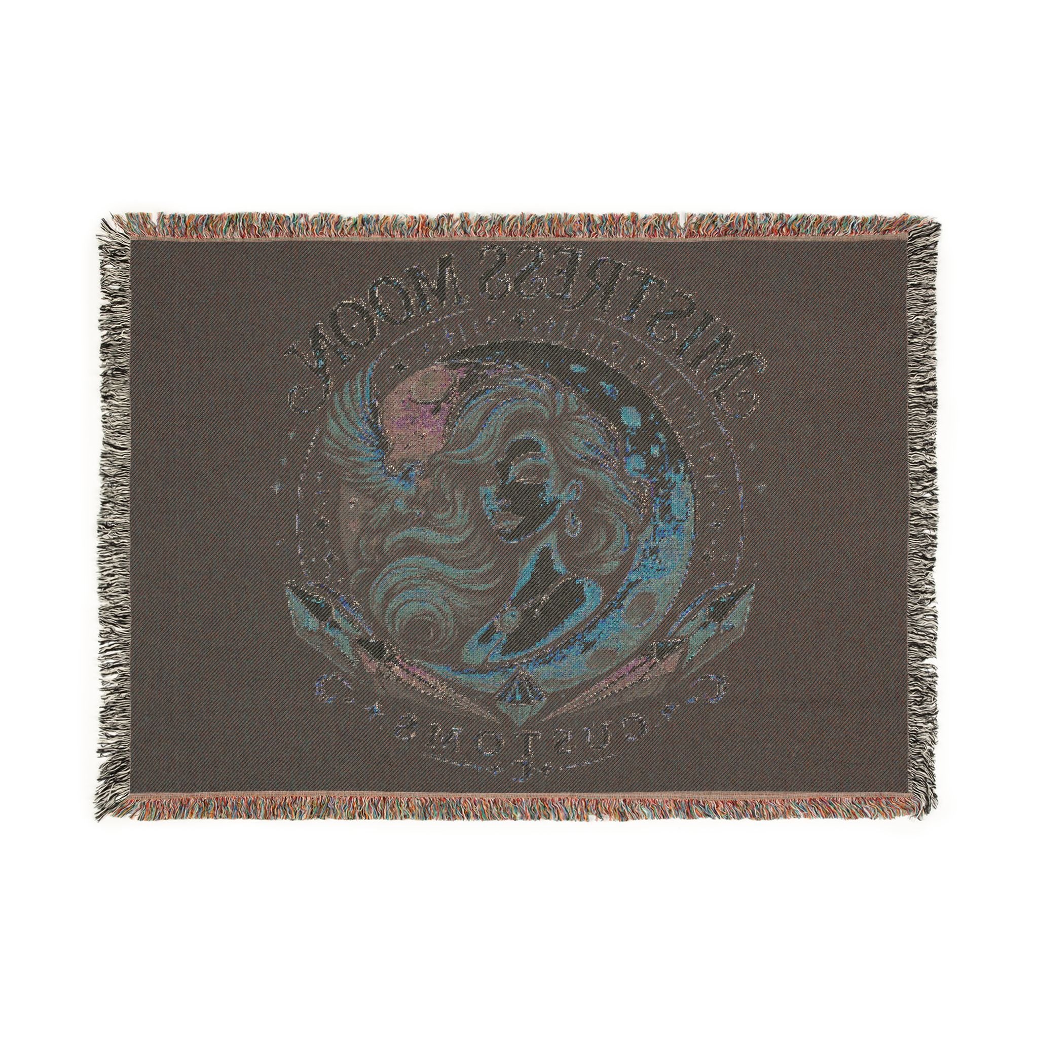 Mistress Moon Woven Blanket | Vintage Art Deco Goddess Throw mm1