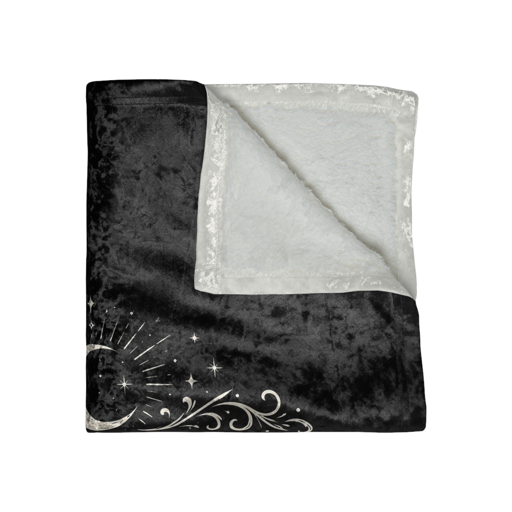 Crushed Velvet Blanket — Phoenix Crowned 'Mistress Moon' Flame Art Throw logo