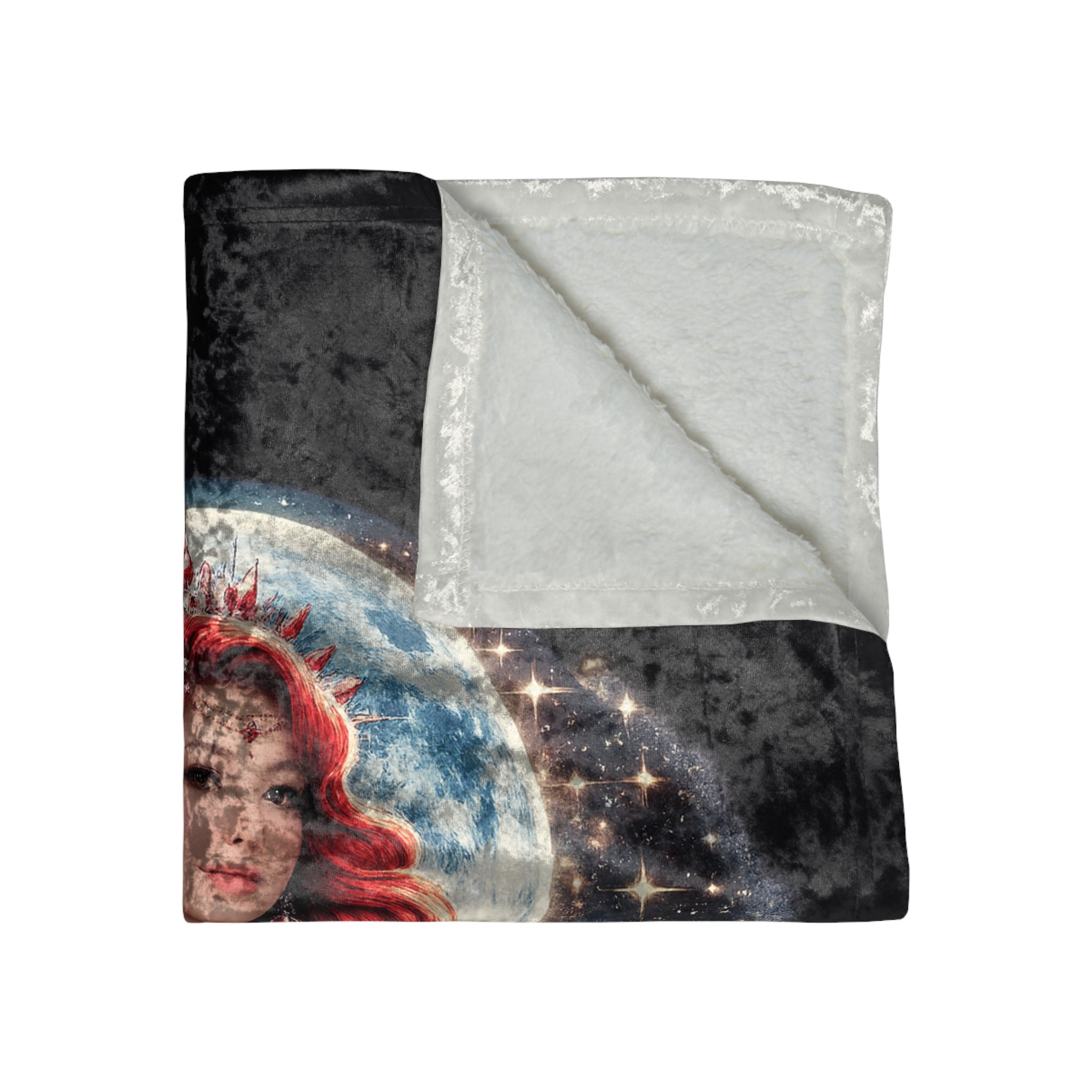 Crushed Velvet Blanket — Phoenix Crowned 'Mistress Moon mm5