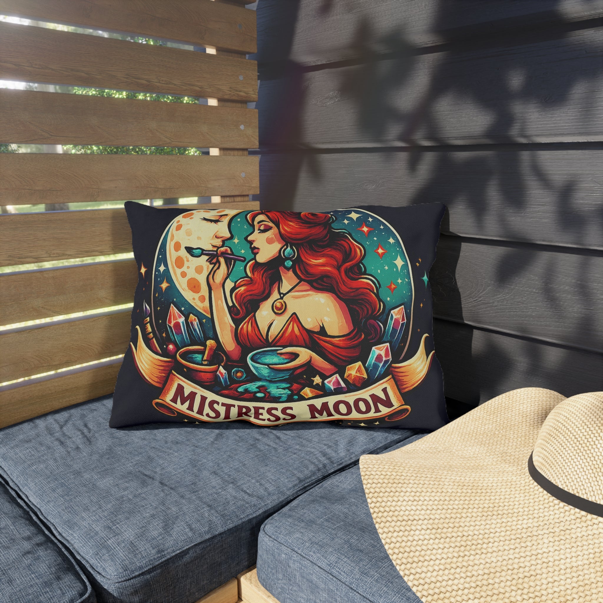 Moon Outdoor Pillow — Goddess Moonlight Decorative Cushion mm2