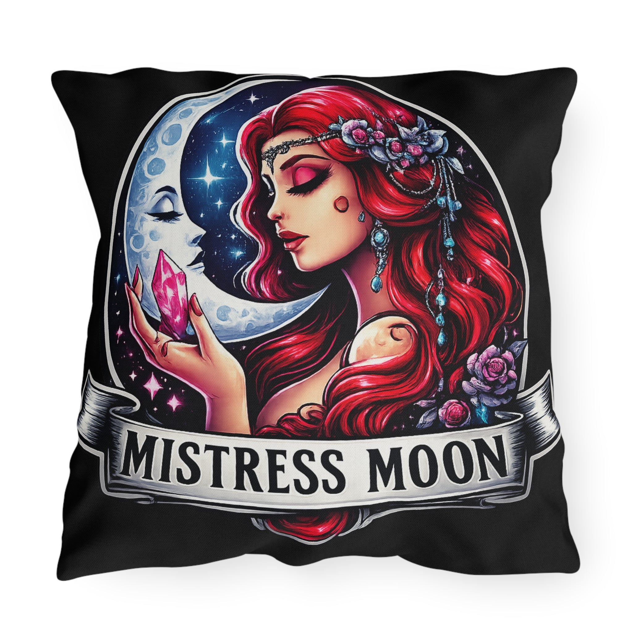 Mistress Moon Outdoor Pillow — Goddess Moonlight Decorative Cushion mm3