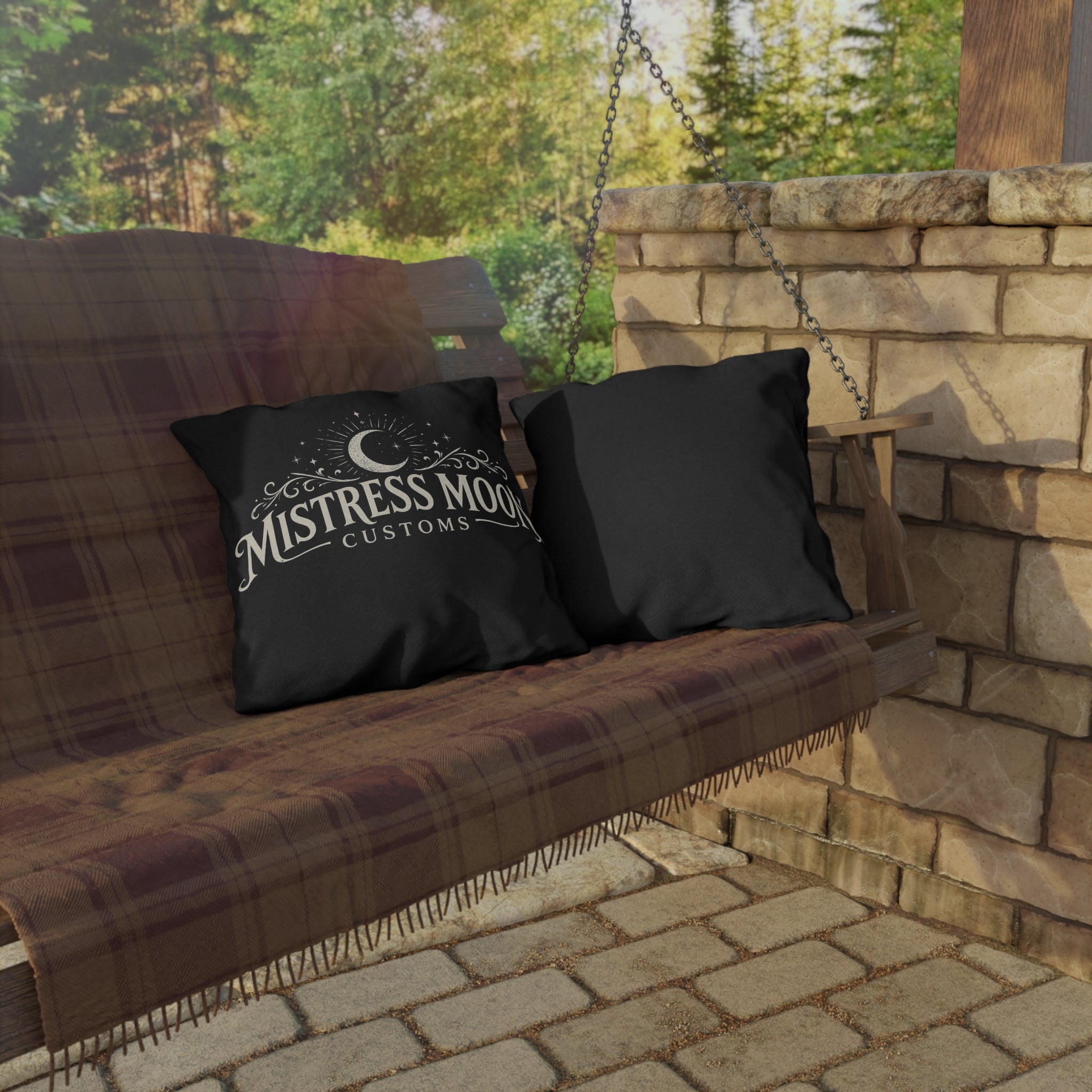 Mistress Moon Outdoor Pillow — Goddess Moonlight Decorative Cushion logo