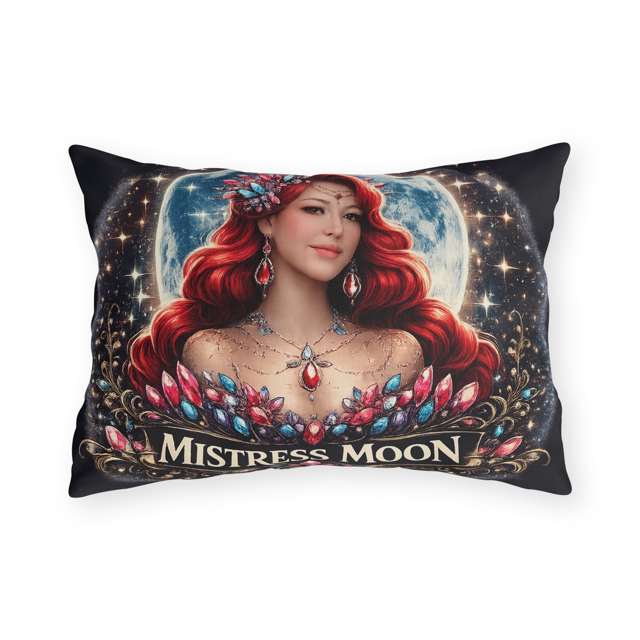 Mistress Moon Outdoor Pillow — Goddess Moonlight Decorative Cushion mm5
