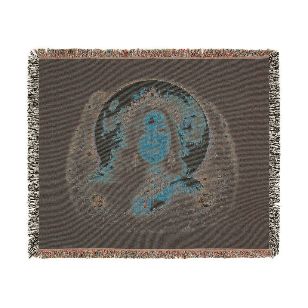 Mistress Moon Woven Blanket | Vintage Art Deco Goddess Throw mm4r