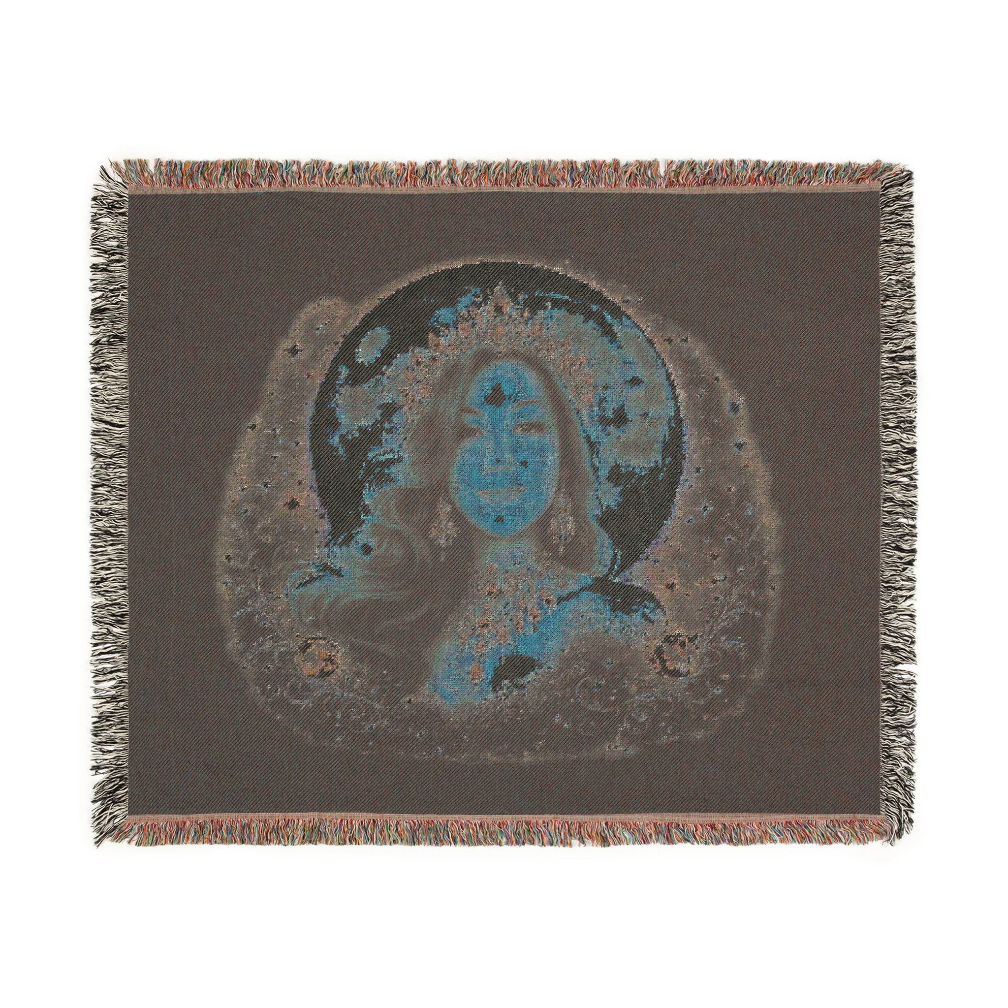 Mistress Moon Woven Blanket | Vintage Art Deco Goddess Throw mm4r