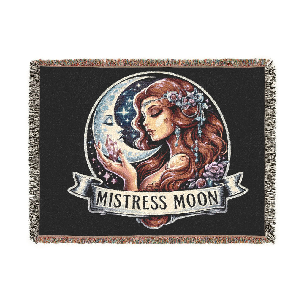 Mistress Moon Woven Blanket | Vintage Art Deco Goddess Throw mm3