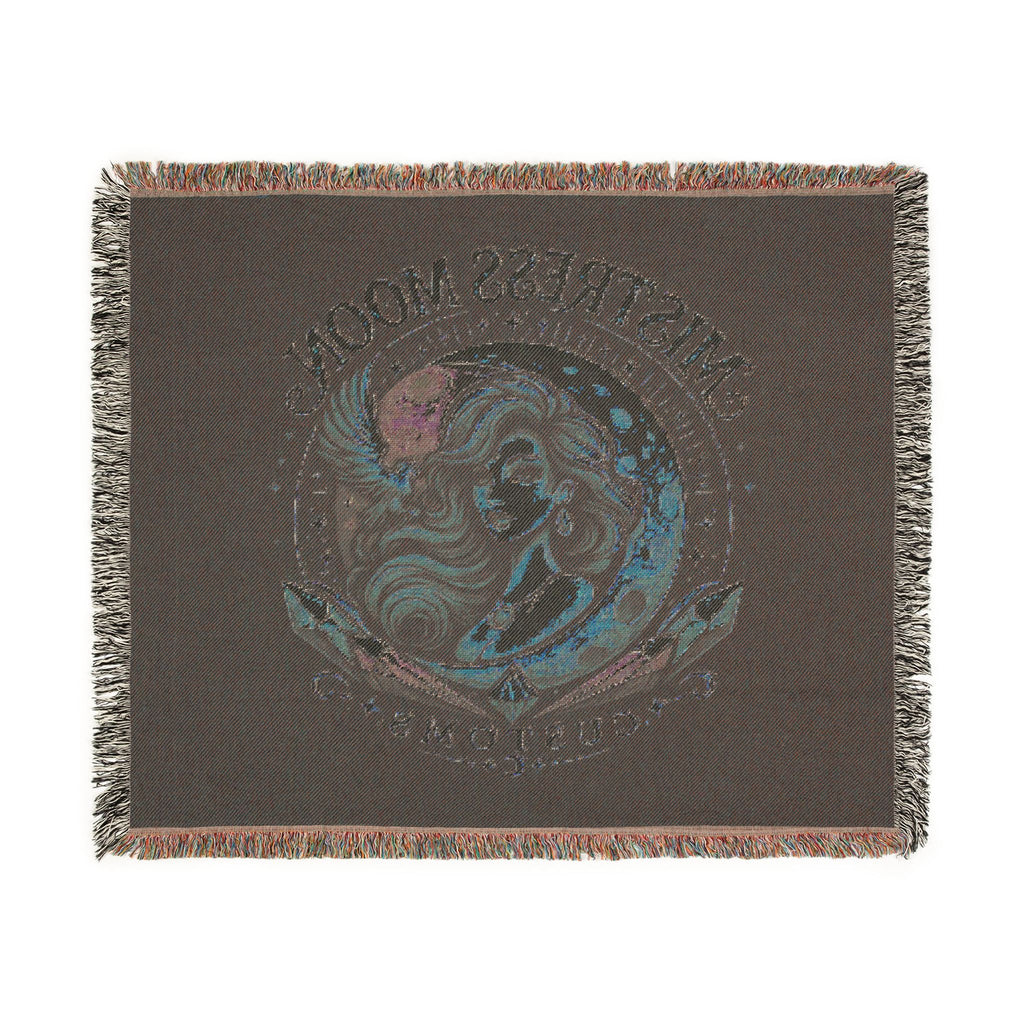 Mistress Moon Woven Blanket | Vintage Art Deco Goddess Throw mm1