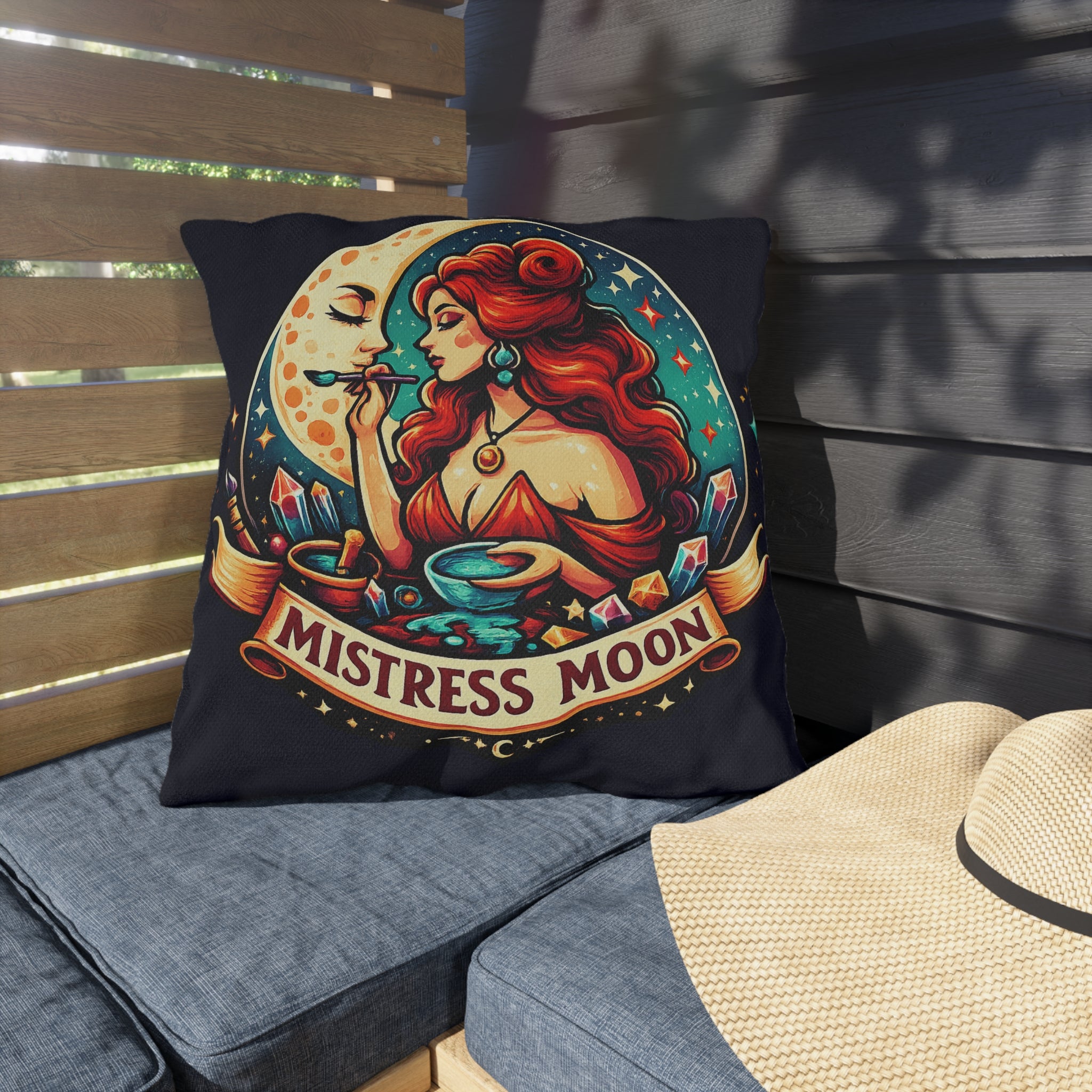 Moon Outdoor Pillow — Goddess Moonlight Decorative Cushion mm2