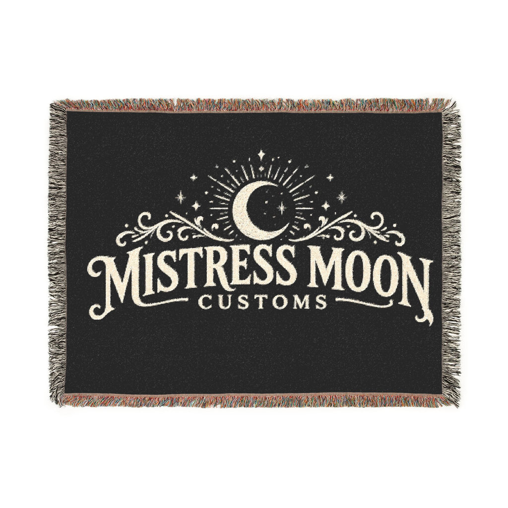 Mistress Moon Woven Blanket | Vintage Art Deco Goddess Throw logo