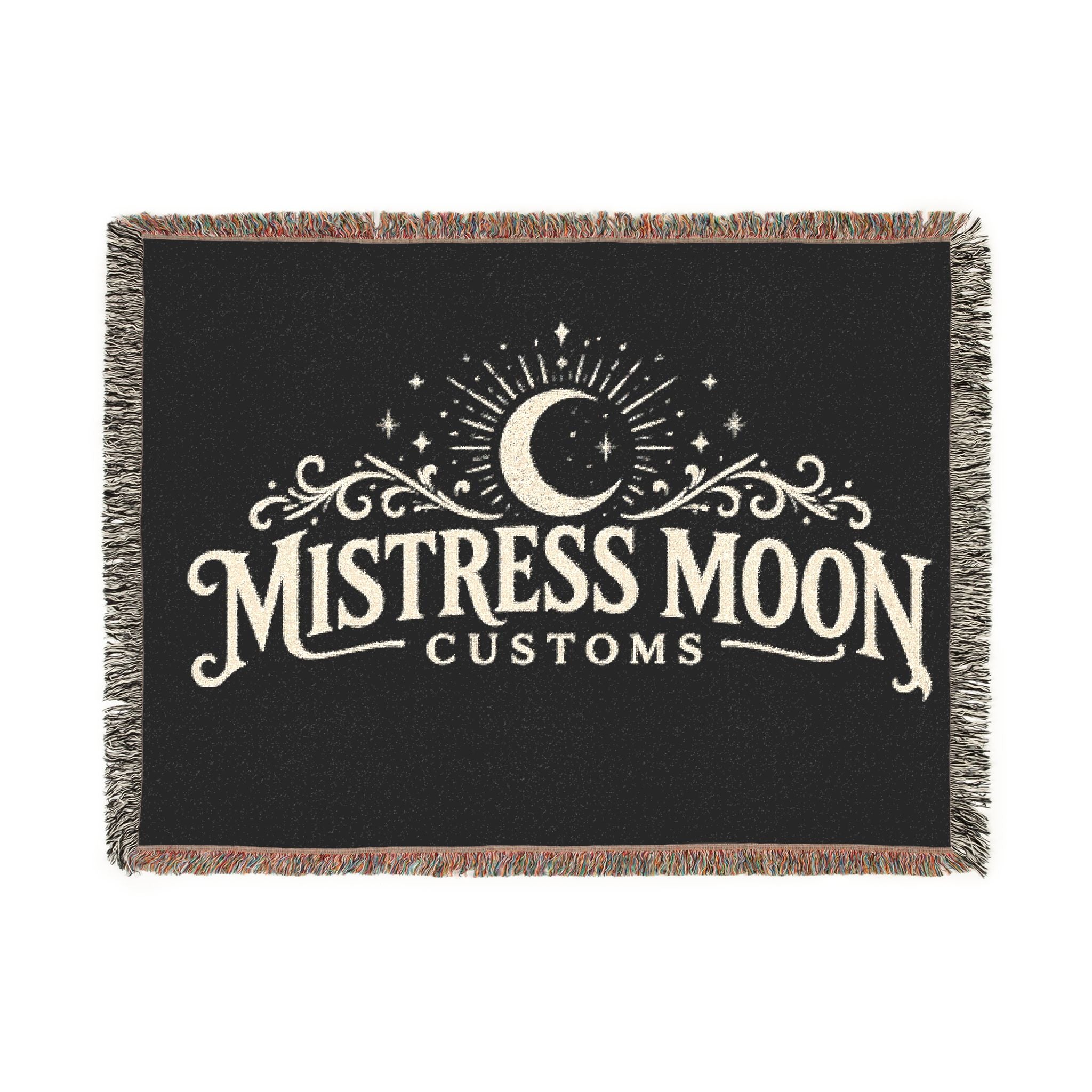Mistress Moon Woven Blanket | Vintage Art Deco Goddess Throw logo