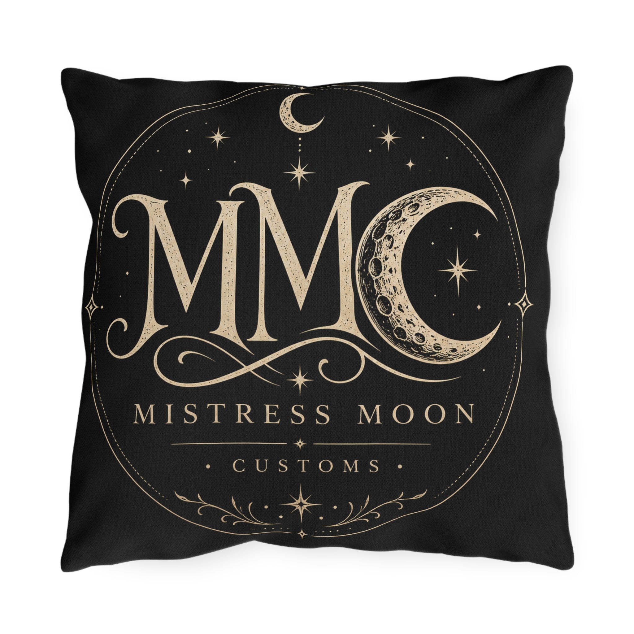 Mistress Moon Outdoor Pillow — Goddess Moonlight Decorative Cushion mmc mono