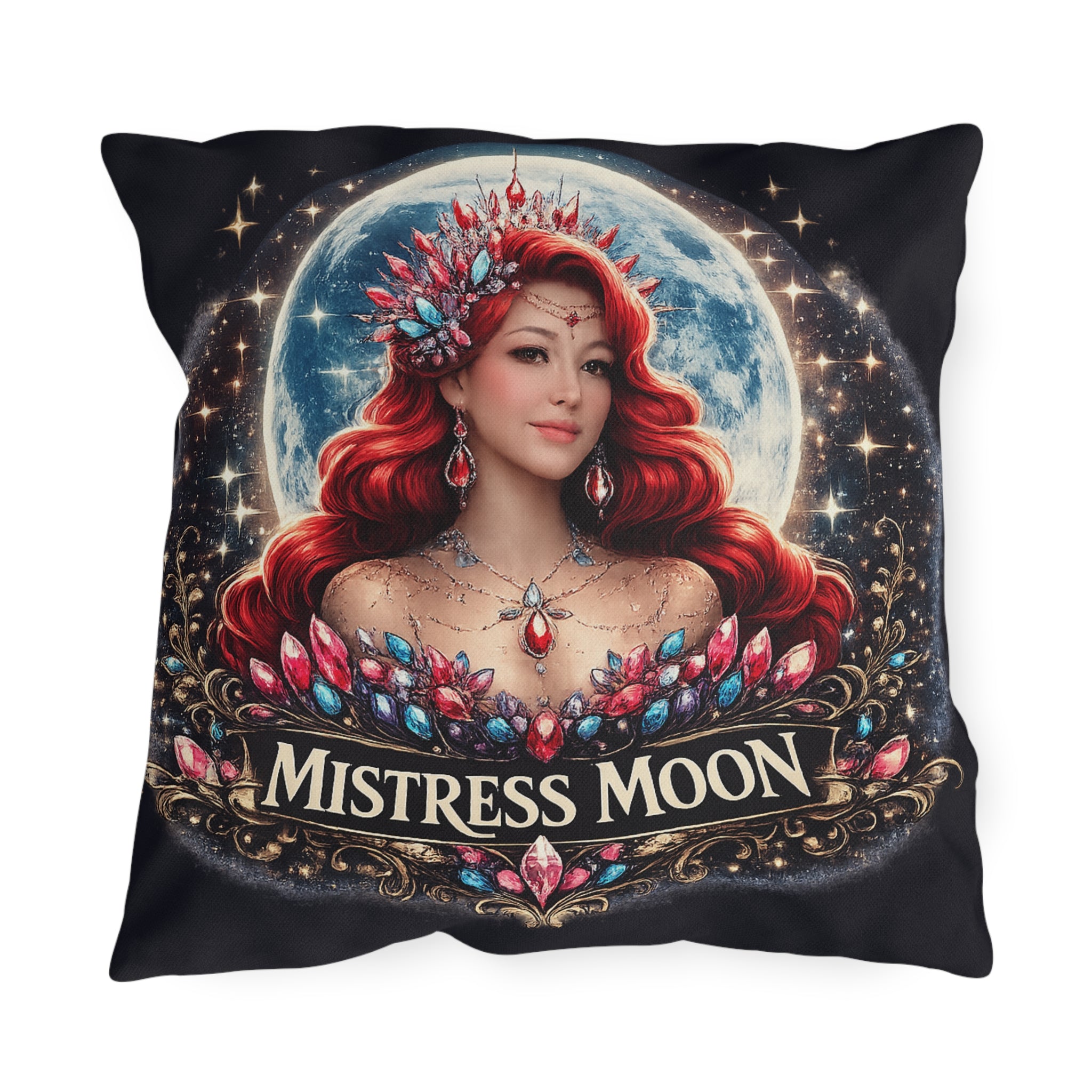 Mistress Moon Outdoor Pillow — Goddess Moonlight Decorative Cushion mm5