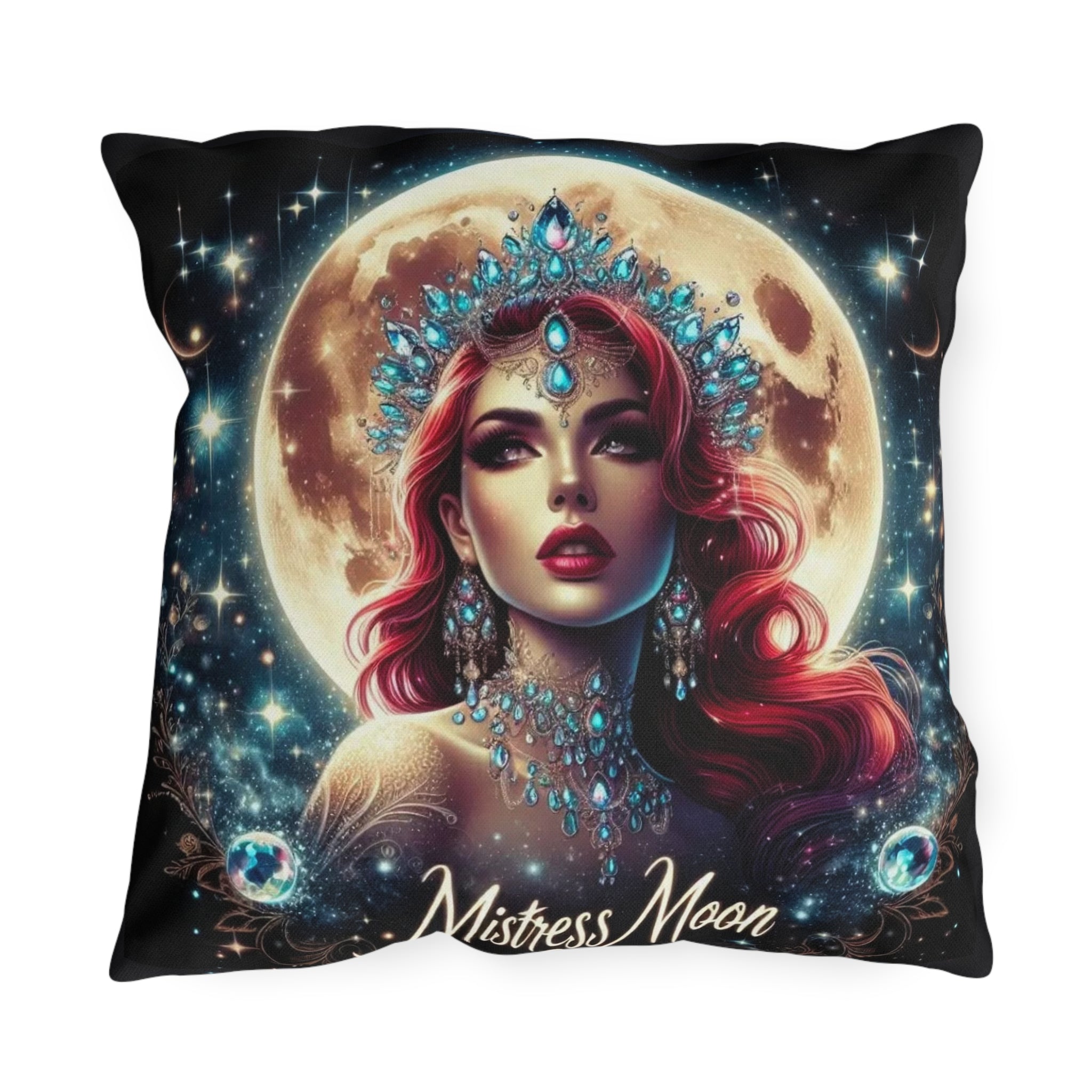 Mistress Moon Outdoor Pillow — Goddess Moonlight Decorative Cushion mm4