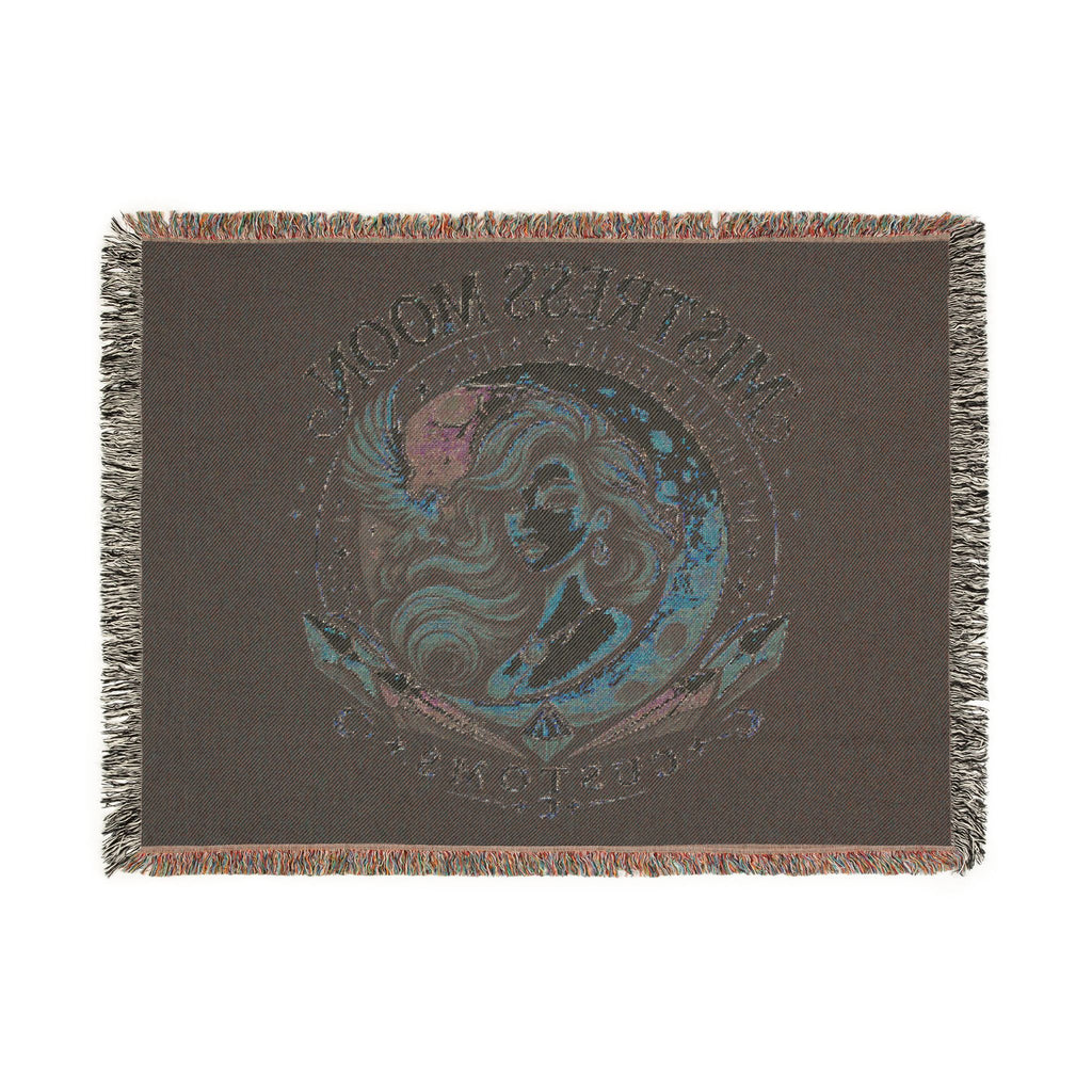 Mistress Moon Woven Blanket | Vintage Art Deco Goddess Throw mm1
