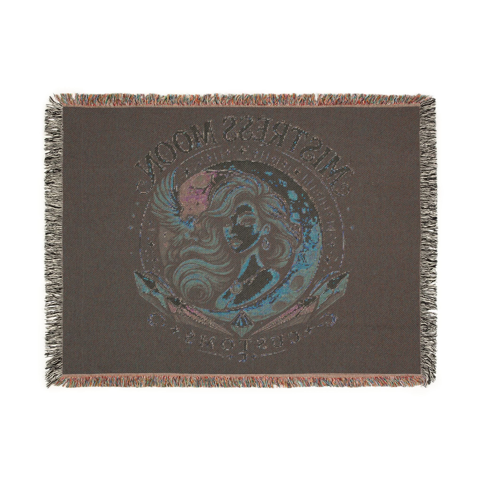 Mistress Moon Woven Blanket | Vintage Art Deco Goddess Throw mm1