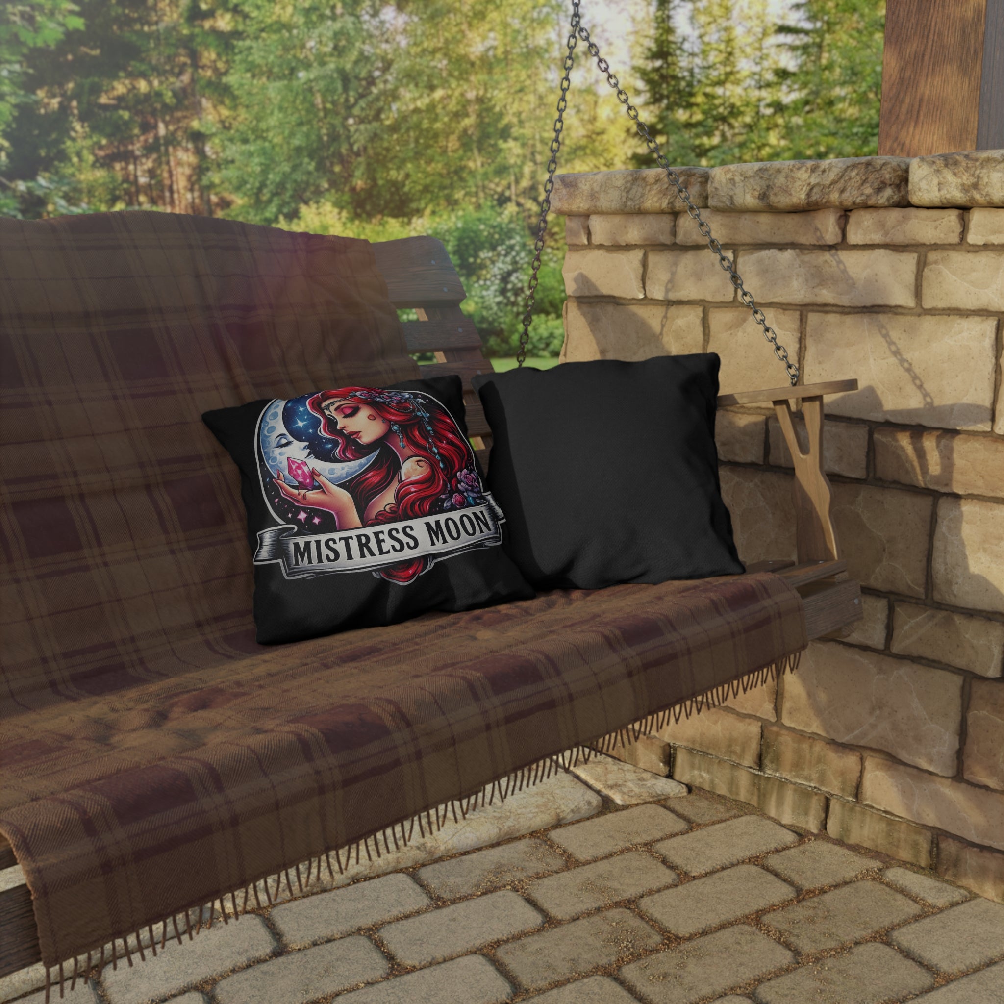Mistress Moon Outdoor Pillow — Goddess Moonlight Decorative Cushion mm3