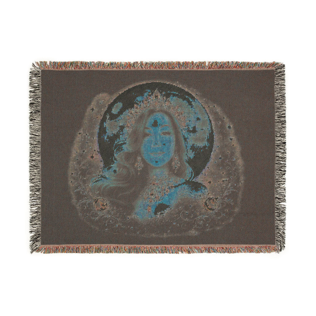 Mistress Moon Woven Blanket | Vintage Art Deco Goddess Throw mm4r