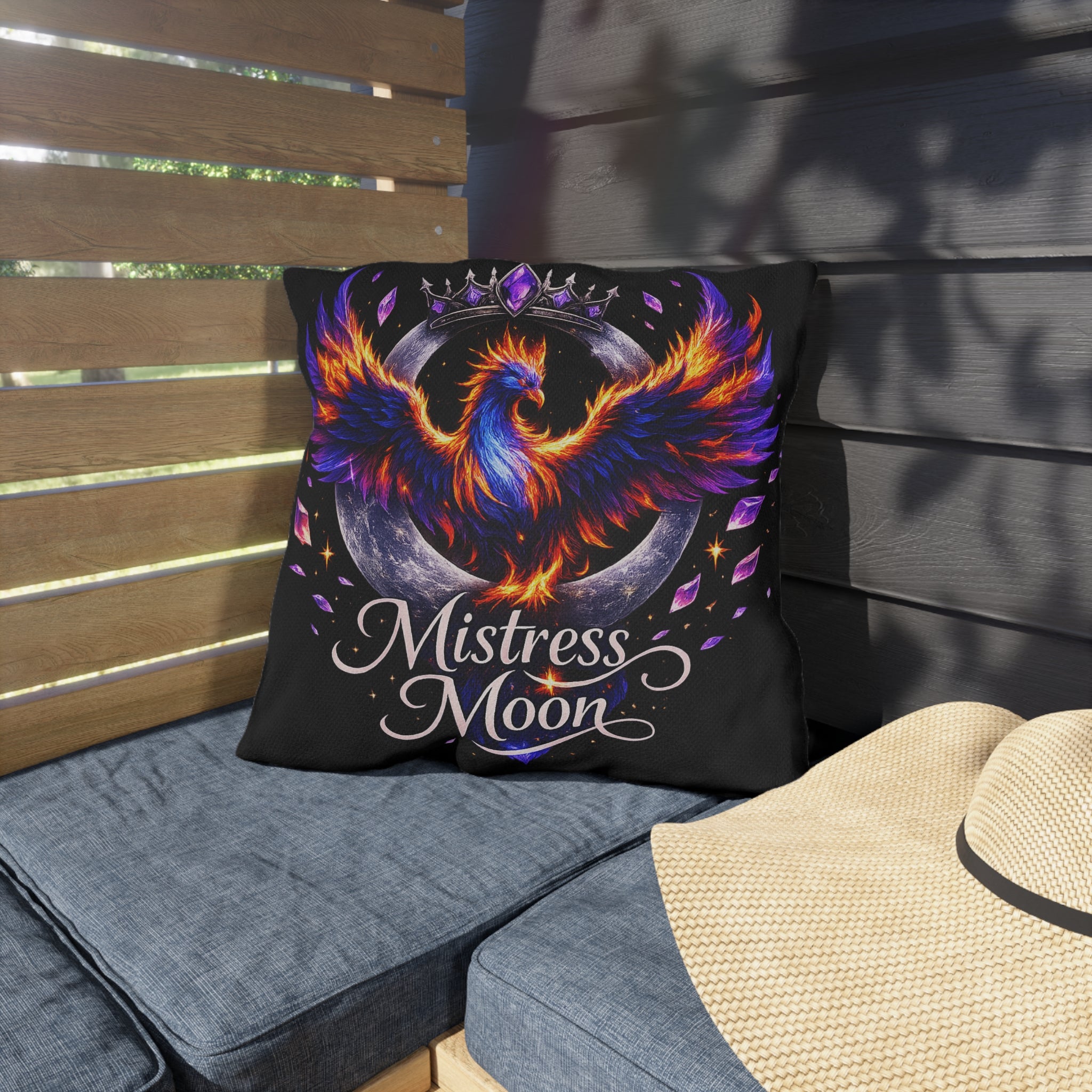 Mistress Moon Outdoor Pillow — Goddess Moonlight Decorative Cushion mm6