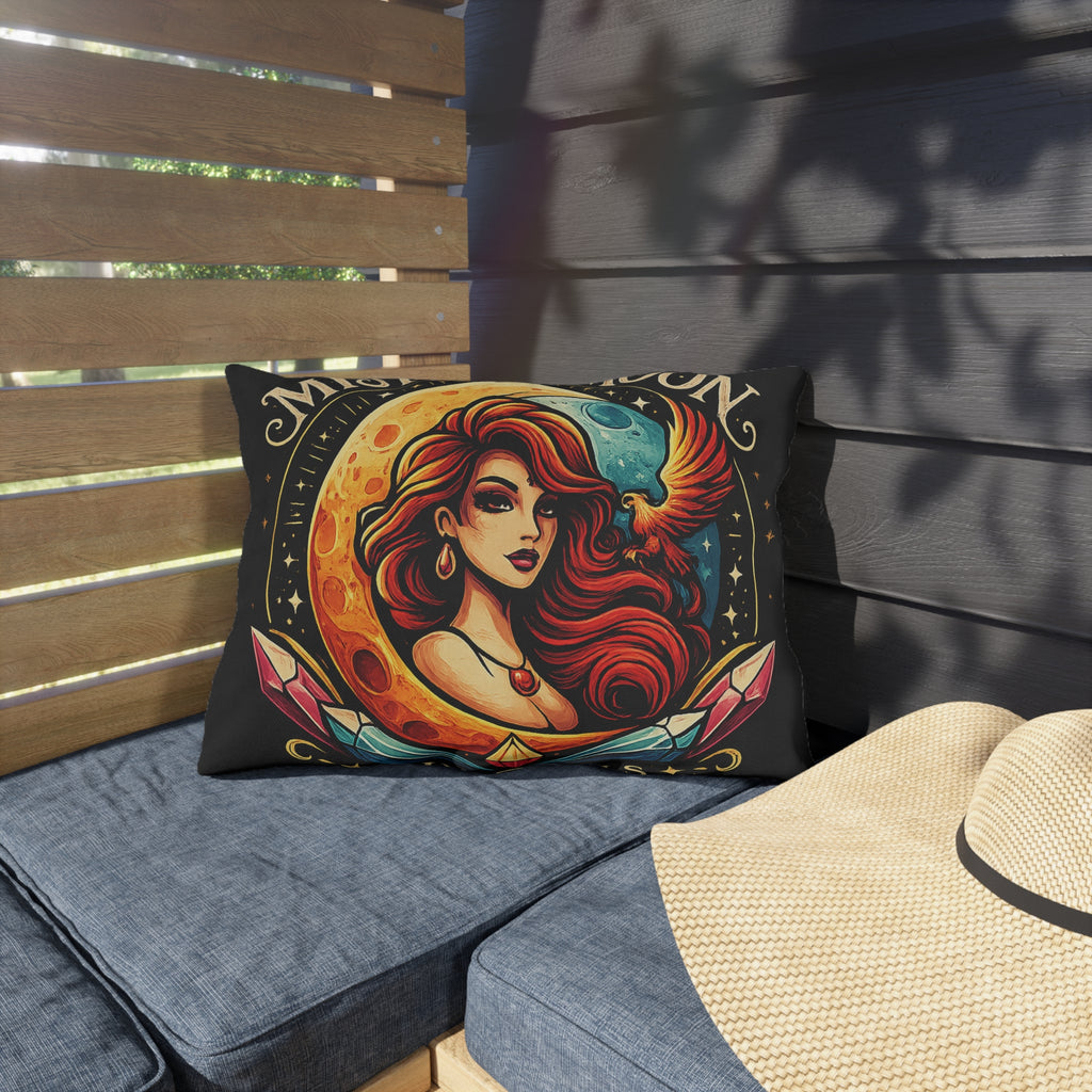 Mistress Moon Outdoor Pillow — Goddess Moonlight Decorative Cushion mm1