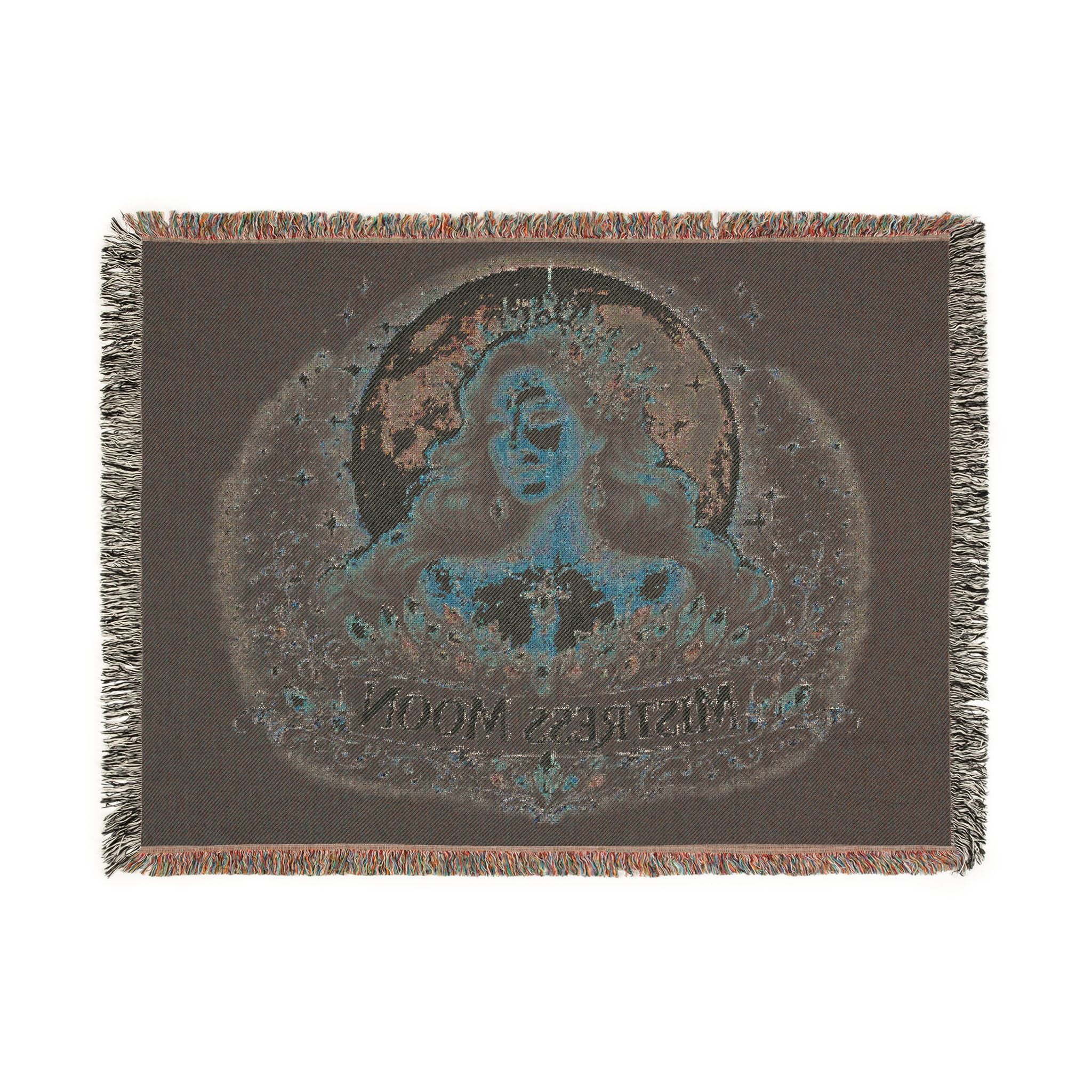 Mistress Moon Woven Blanket | Vintage Art Deco Goddess Throw mm5