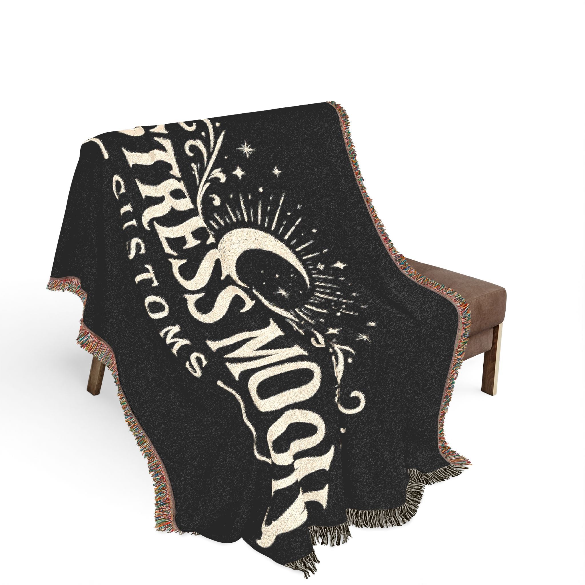 Mistress Moon Woven Blanket | Vintage Art Deco Goddess Throw logo